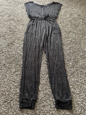 Serra Heather Charcoal Short Sleeved Jumpsuit (M)